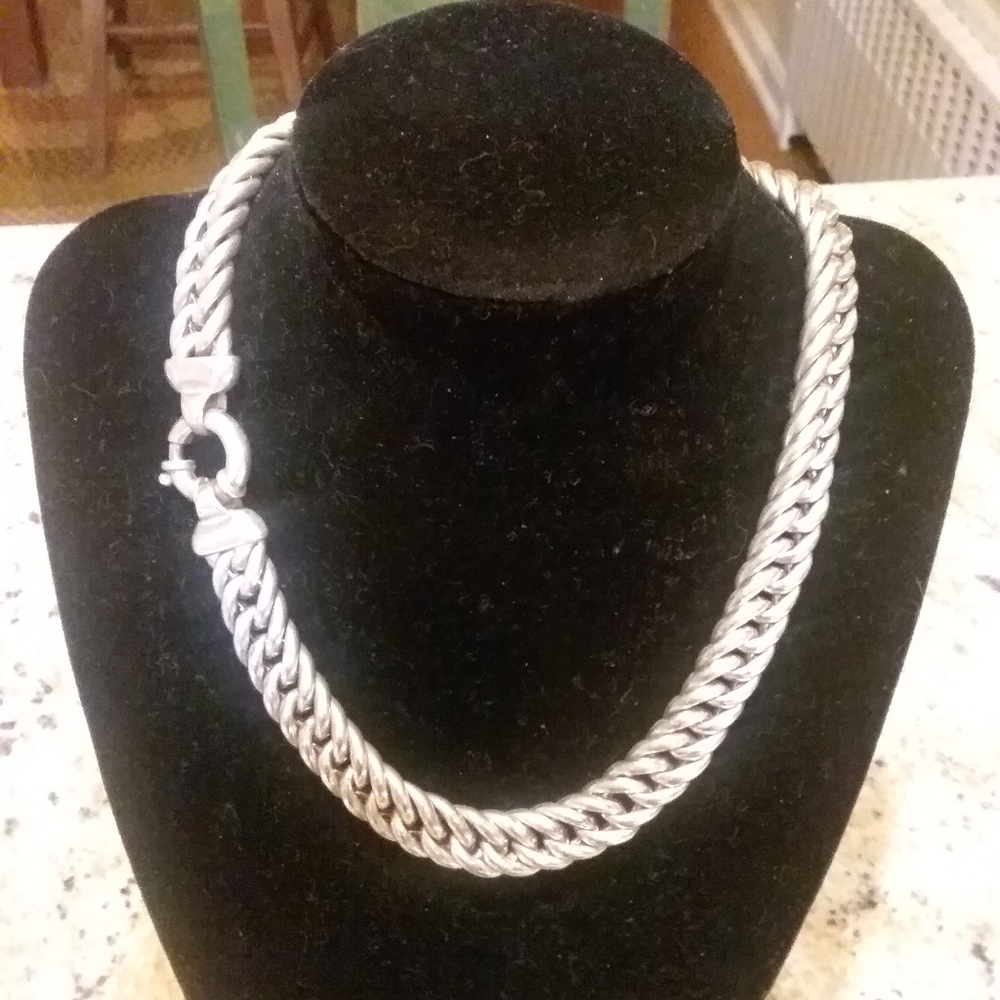 Sterling Silver Linked Choker with Toggle Clasp